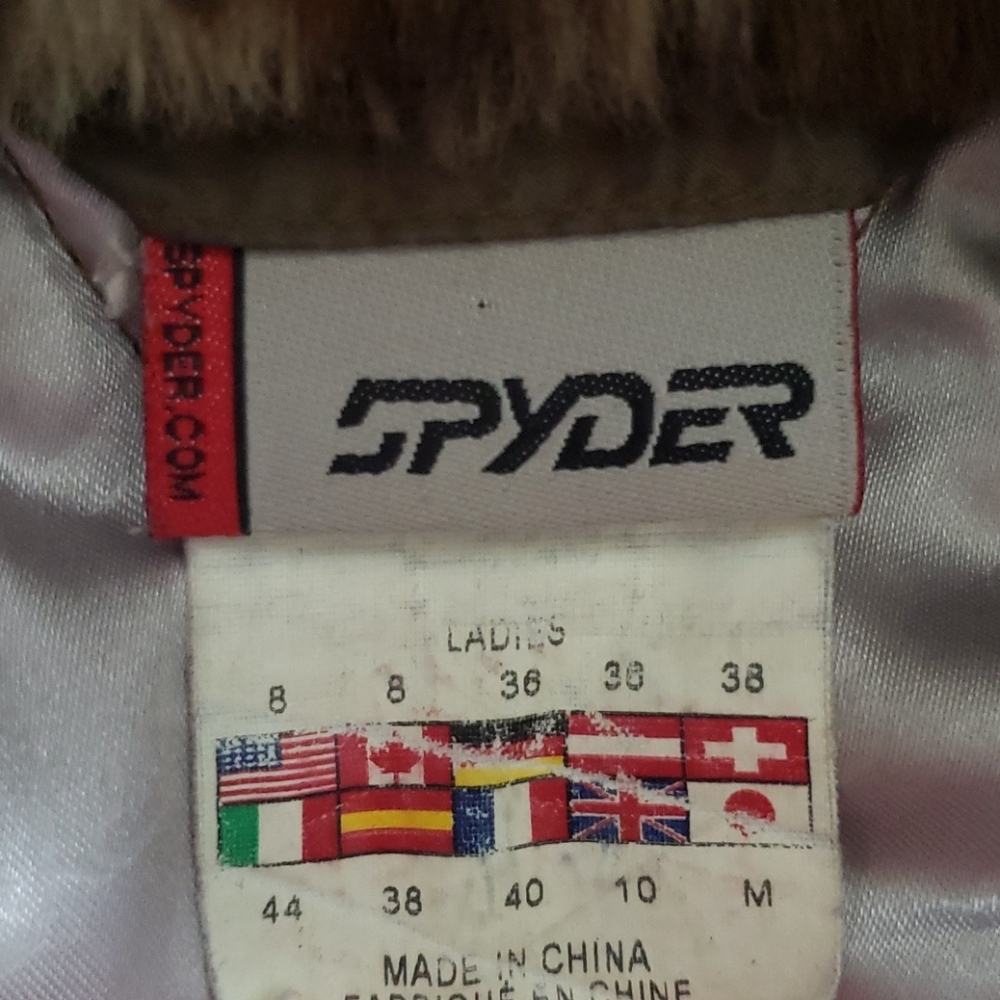 Spyder Quilted Full Zip Hooded Jacket Sz8 - Picture 7 of 10